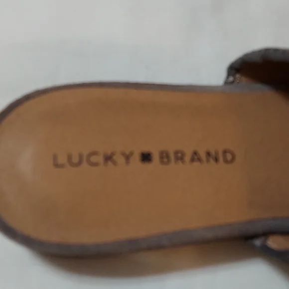 Lucky Brand "Bidimin" gray suede slides / mules. NEW. Sz 11 - Picture 3 of 6